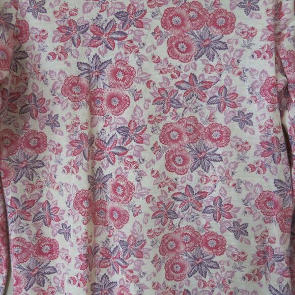VINTAGE 1970's Floral Top  Long Sleeve Round Neck Pinks Size S*(see notes*) - Picture 2 of 4